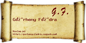 Görheny Fédra névjegykártya